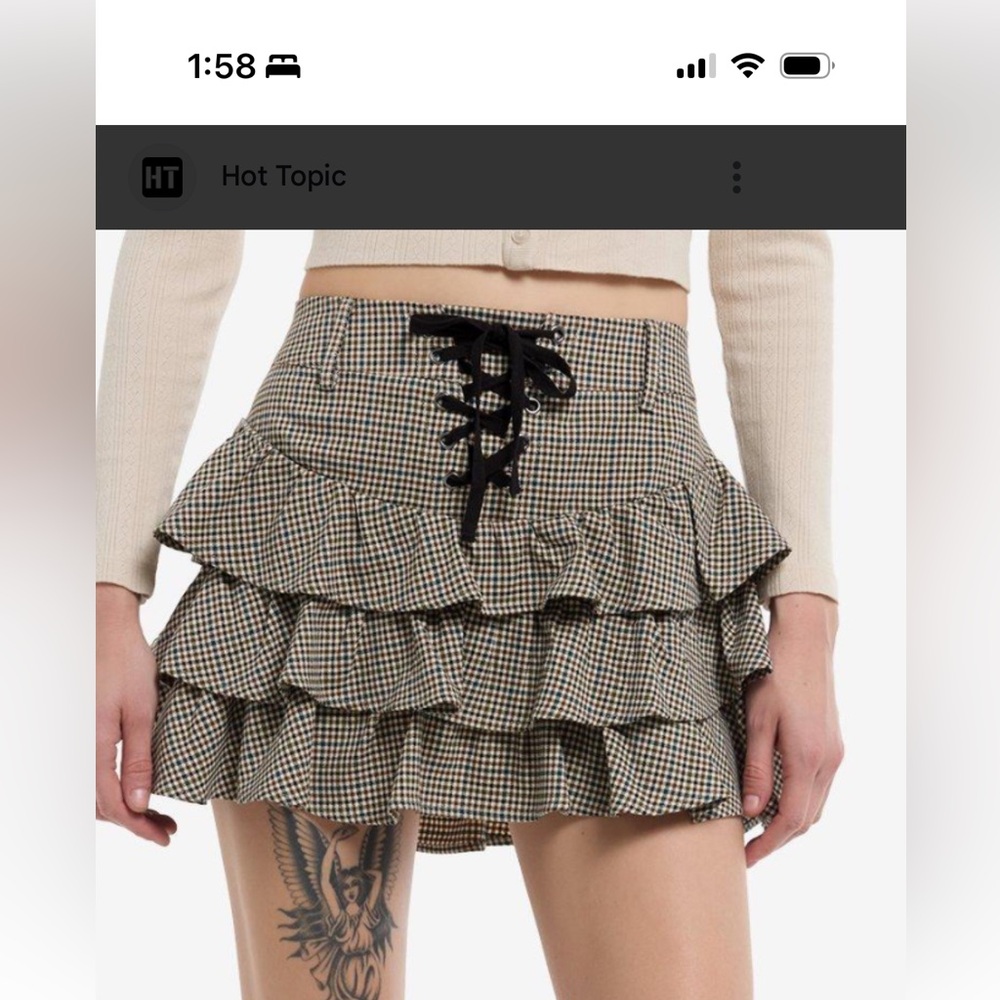 Hot Topic Checkered Ruffle Mini Skirt - Picture 1 of 9
